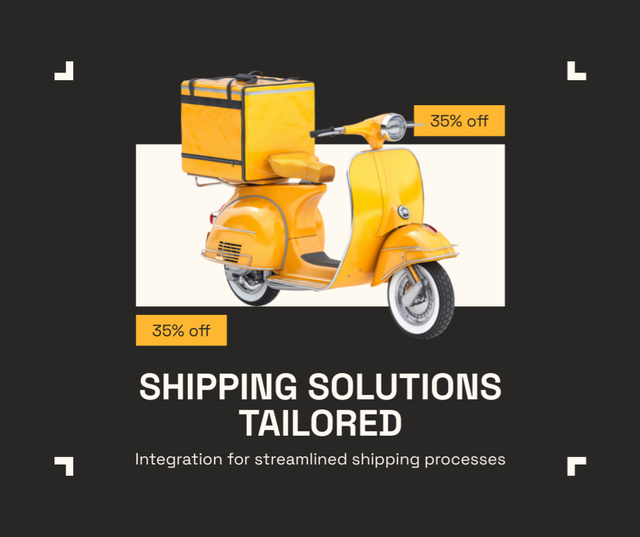Ontwerpsjabloon van Facebook van Discount on Tailored Shipping Solutions