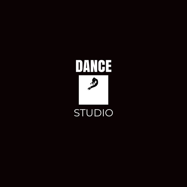 Ontwerpsjabloon van Animated Logo van Ad of Dance Studio with Silhouette of Woman Dancer