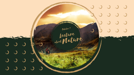 Eco Lecture Announcement with Scenic Landscape FB event cover Šablona návrhu