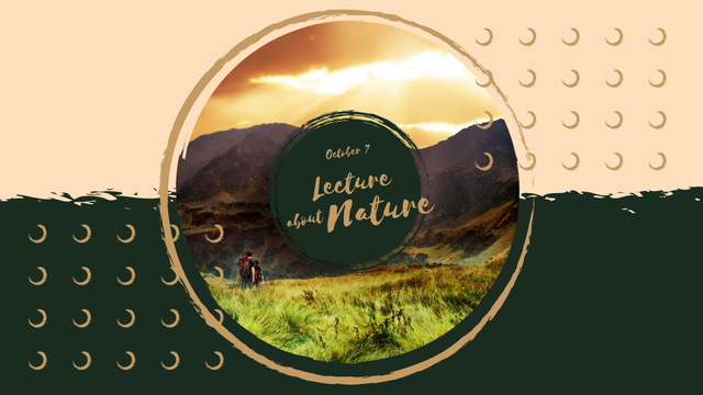 Eco Lecture Announcement with Scenic Landscape FB event cover – шаблон для дизайну