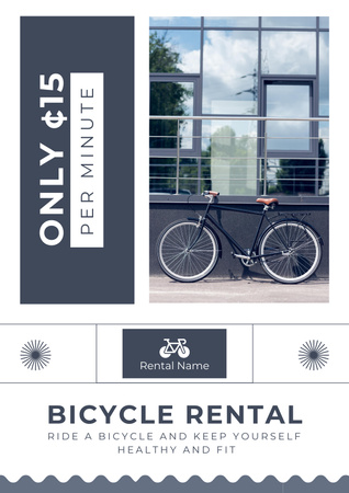 Plantilla de diseño de Bicycle Rental Announcement Poster 