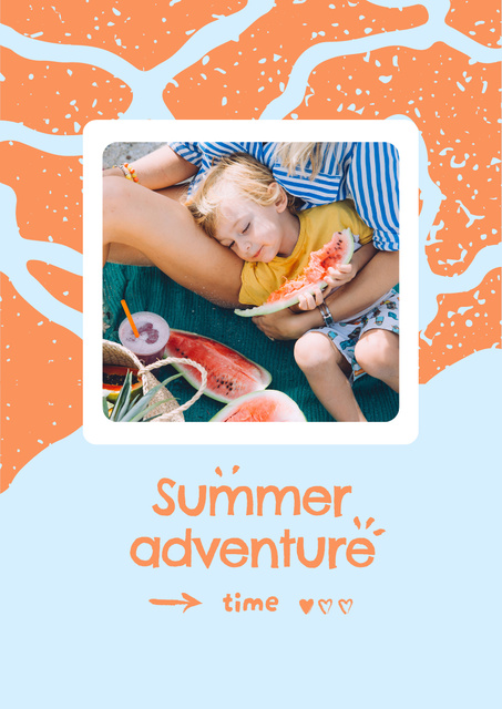 Happy Family on Vacation Poster A3 Design Template