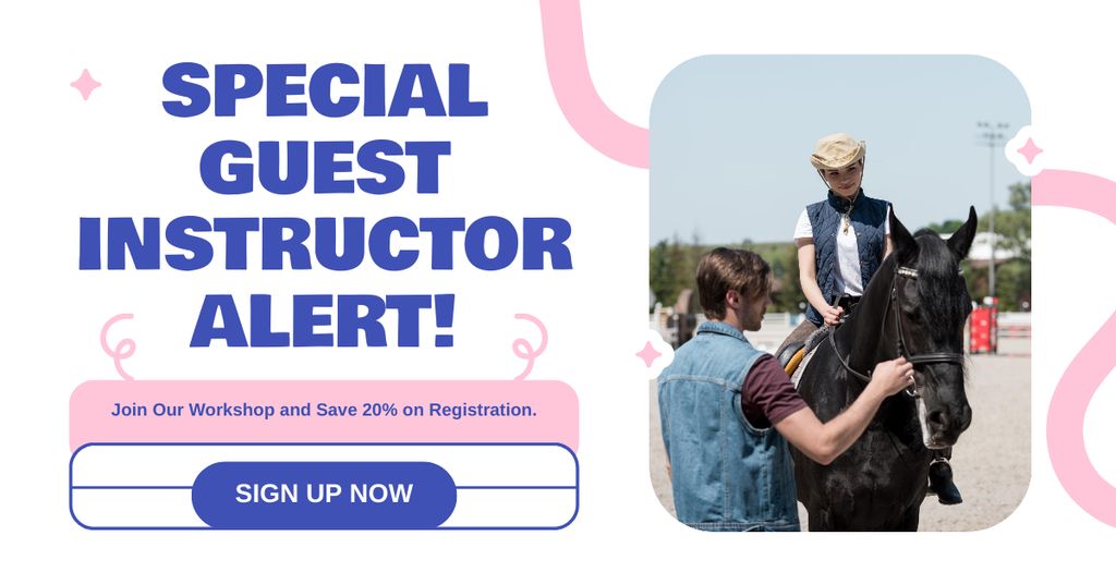 Registration for Horse Workshop with Big Discount Facebook AD – шаблон для дизайна