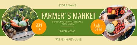 Discounts at Farmers' Market Twitter Design Template