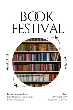 Book Festival Announcement Invitation 6x9in Design Template
