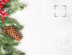 Pine Cones Decoration And Christmas Greeting