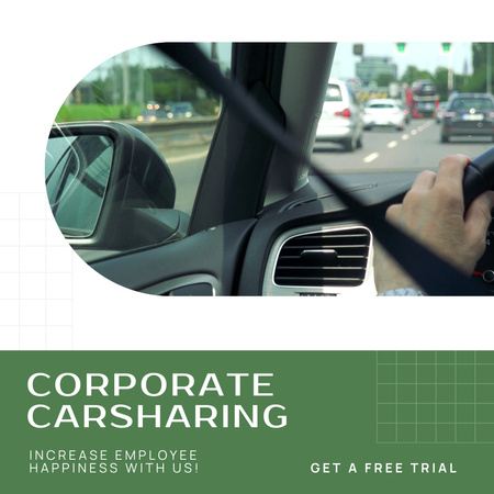 Designvorlage Corporate Carsharing-Dienstleistungsangebot mit Testversion für Animated Post
