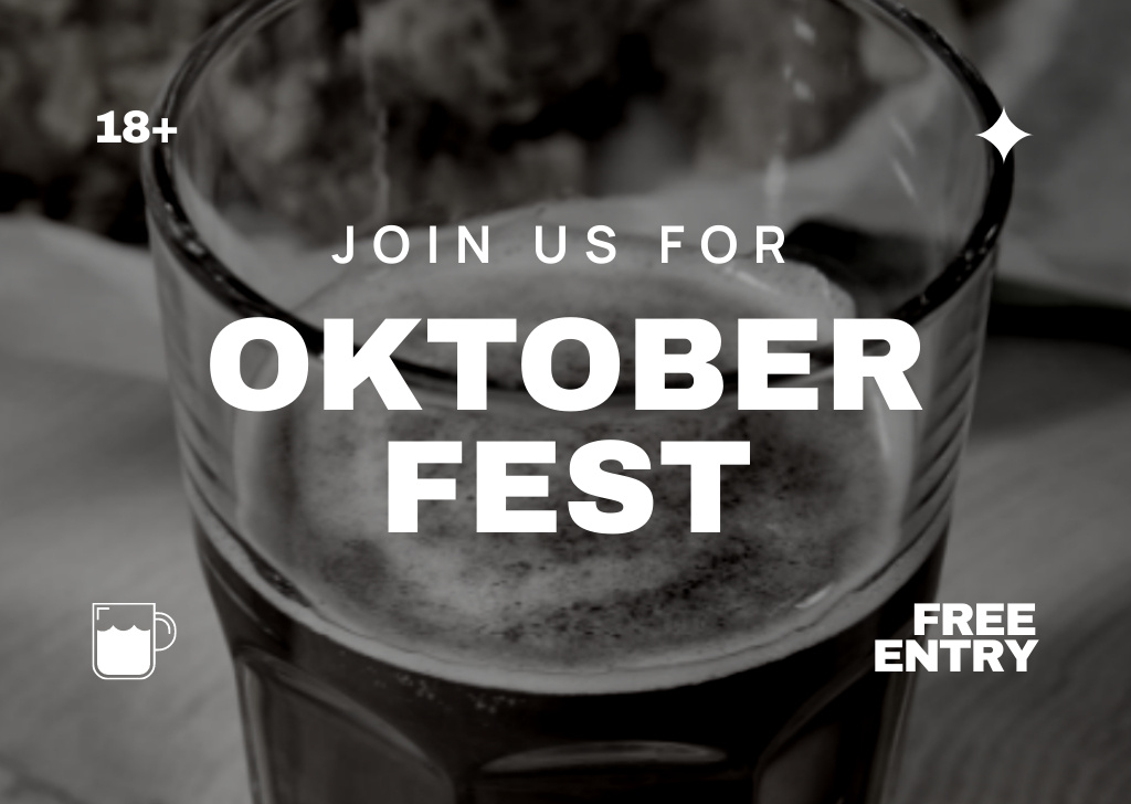 Ontwerpsjabloon van Flyer A6 Horizontal van Festive Spirit of Oktoberfest With Beer Of Glass