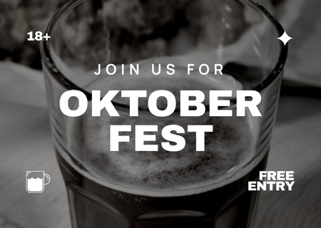 Festive Spirit of Oktoberfest With Beer Of Glass Flyer A6 Horizontal Design Template