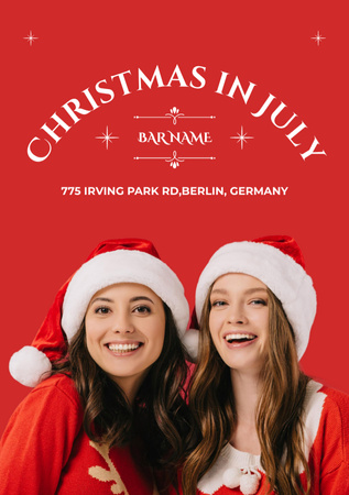 Template di design Christmas in July with Beautiful Young Women Flyer A5