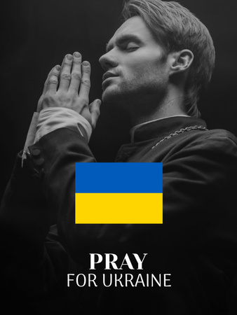 Ontwerpsjabloon van Poster US van Bewustwording over oorlog in Oekraïne met gebed