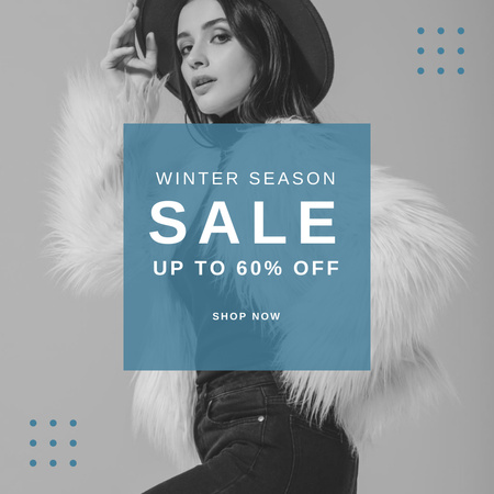 Winter Season Sale Announcement Instagram AD Design Template