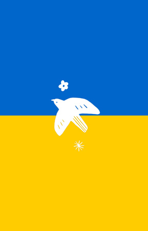 Plantilla de diseño de paloma volando cerca de bandera de ucrania IGTV Cover 