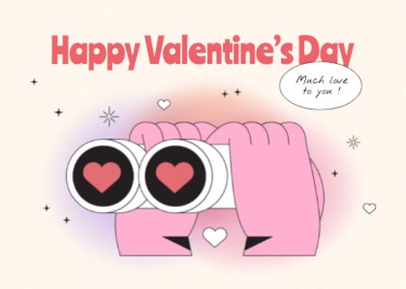 Template di design Cute Valentine's Day Holiday Greeting Card
