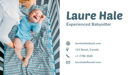 Babysitting Services Offer Business Card US – шаблон для дизайну