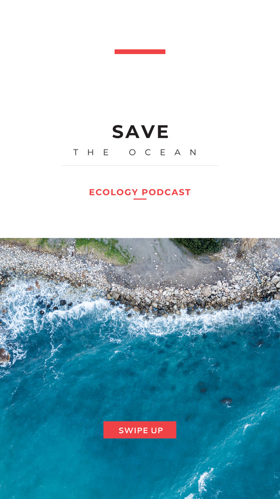Ecological Podcast Ad with Stormy Sea Instagram Story Šablona návrhu
