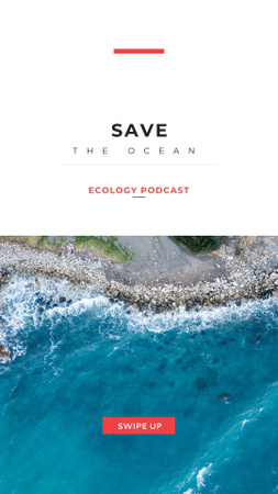 Ecological Podcast Ad with Stormy Sea Instagram Story Design Template