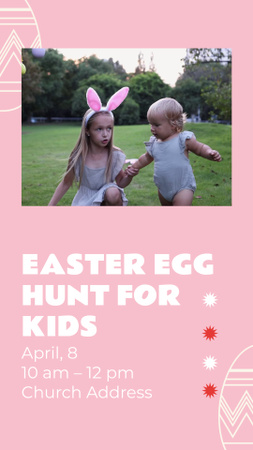 Traditional Egg Hunt For Kids Announce Instagram Video Story Design Template