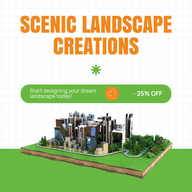Services of Scenic Landscape Creations Instagram AD Modelo de Design