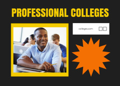 Professional College Announcement With Students In Classroom