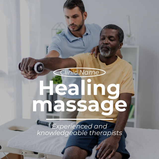 Healing Massage Therapy Instagramデザインテンプレート