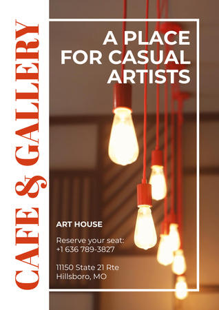 Platilla de diseño Cafe and Art Gallery Invitation Poster