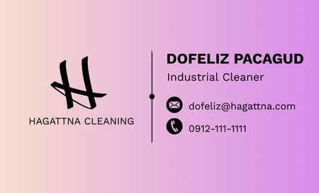 Cleaning Services Offer on Gradient Business Card 91x55mmデザインテンプレート