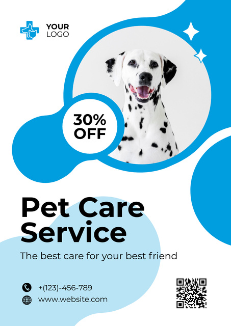 Medical Care in Animal Hospital Poster Design Template