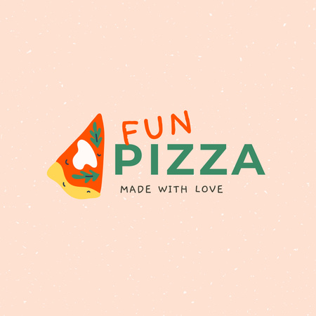 Designvorlage Emblem eines Cafés oder einer Pizzeria auf Beige für Logo