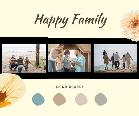 Happy family photo collage Facebook Design Template