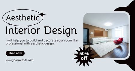 Designvorlage Aesthetic Interior Design Ad für Facebook AD