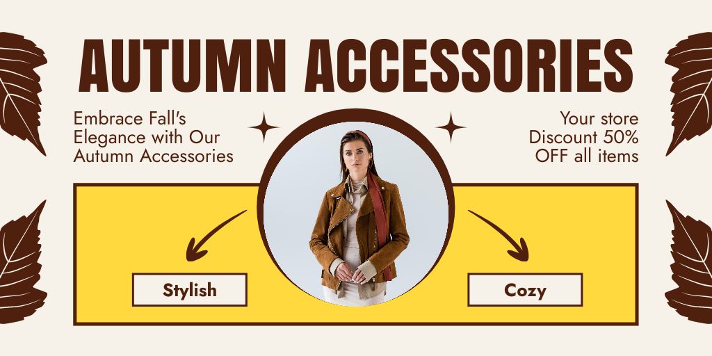 Sale of Stylish Cozy Accessories Twitter Design Template