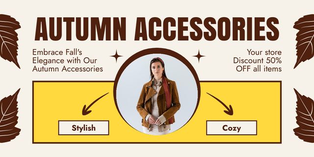 Sale of Stylish Cozy Accessories Twitter tervezősablon
