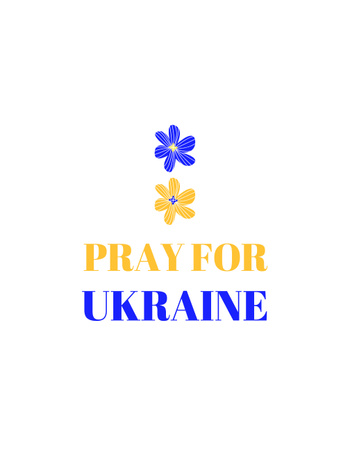 Tüm Dünya Ukrayna İçin Dua Ediyor T-Shirt Tasarım Şablonu