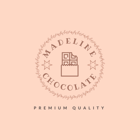 Barra de chocolate mordida Logo Modelo de Design