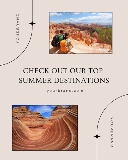 Best Travelling Destinations With Summer Landscape Poster 16x20in Design Template