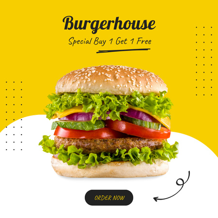 Platilla de diseño Yummy Burger From Burgerhouse Offer Instagram
