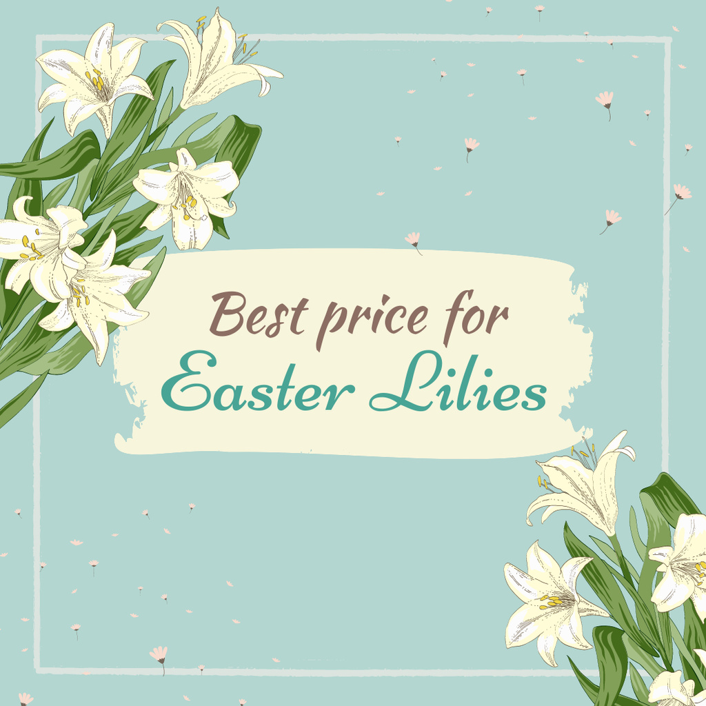 Plantilla de diseño de Easter Lilies Sale Announcement Instagram 