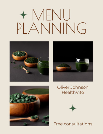 Healthy Nutritional Menu Planning Flyer 8.5x11in Tasarım Şablonu