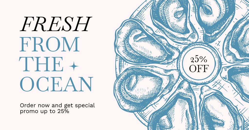 Plantilla de diseño de Fresh Seafood from Ocean Offer Facebook AD 