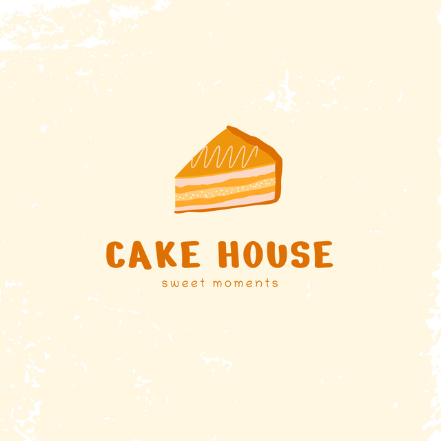 Cake House Ad with with Delicious Cake Logo Design Template