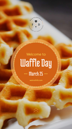 Hot delicious waffles on Waffle Day Instagram Story Design Template