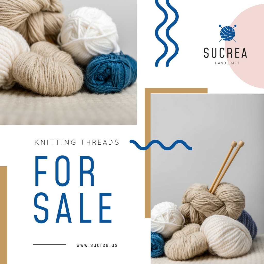 Limited-time Sale Of Knitting Equipment Instagram Design Template