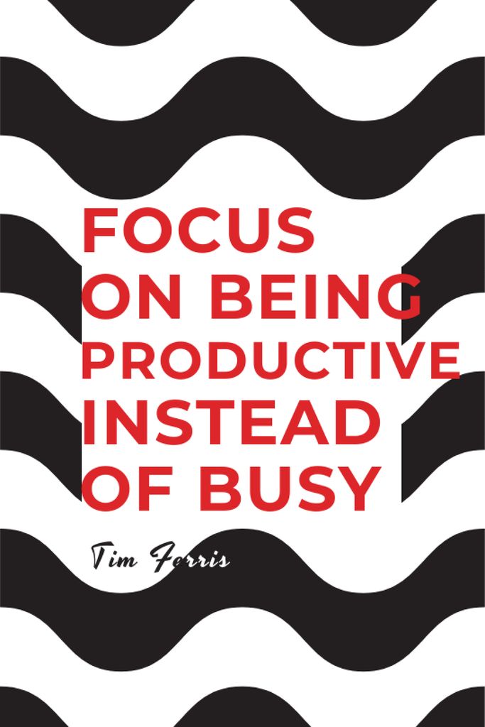 Plantilla de diseño de Productivity Quote on Waves in Black and White Tumblr 
