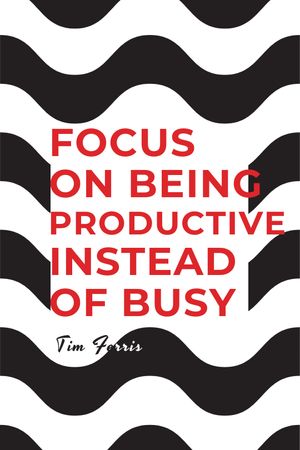 Platilla de diseño Productivity Quote on Waves in Black and White Tumblr