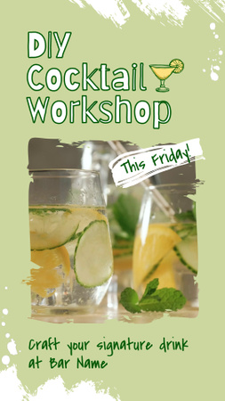 Template di design DIY Cocktail Workshop With Signature Drinks Instagram Video Story