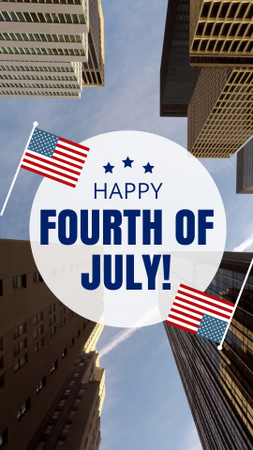 Congratulations on Independence Day with Skyscrapers Instagram Video Story – шаблон для дизайна