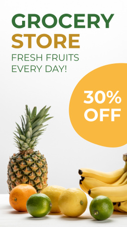 Designvorlage Daily Fresh Fruits With Discount für Instagram Story