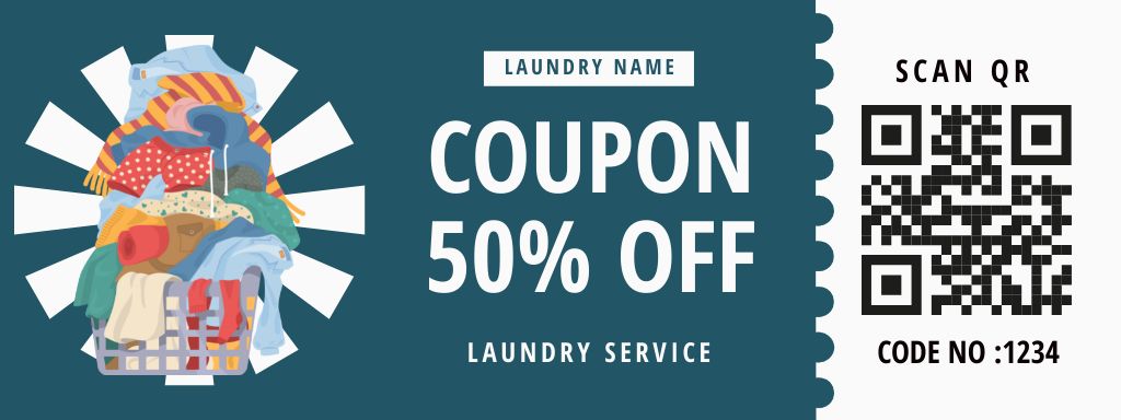Offer Discounts on Laundry Service Coupon Πρότυπο σχεδίασης