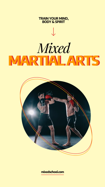 Mixed martial arts classes Instagram Story tervezősablon